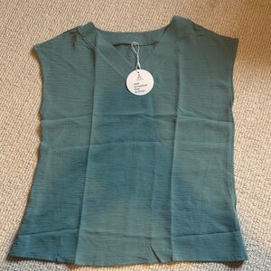 Teal Sleeveless V-Neck Top